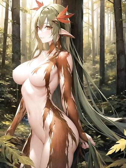 Morning Dew in the Forest - Intimate Close-Up Views in Horny Hentai AI Image