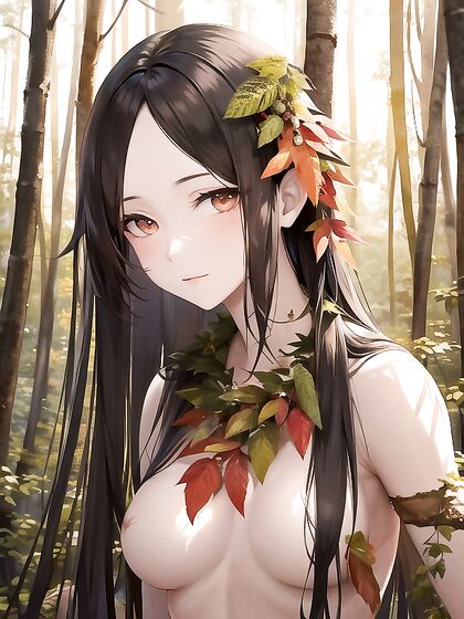 Forest Dawn hentai - Skin Like Bark and Leaves Gleam with Morning Dew Close-Up