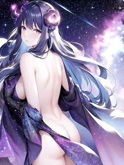 Goddess Under Starry Skies - High-Res Celestial Bliss in Blurry hentai'action