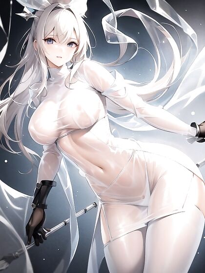 Saran Wrapped Sensations - Transparent Temptation with Exposed Nipples in Hentai AI Image