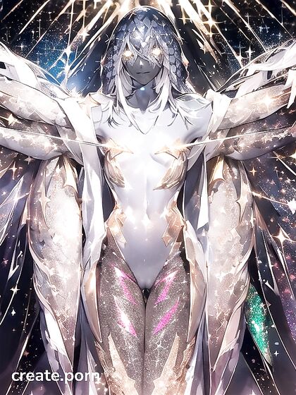 Naked with Multiple Arms and Glittering Skin in Erotic Hentai AI Image