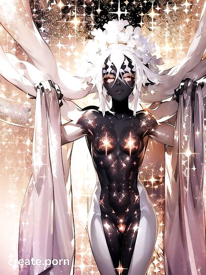 Glittering Hair and Starry Eyes Shine Bright in Seductive Hentai AI Image