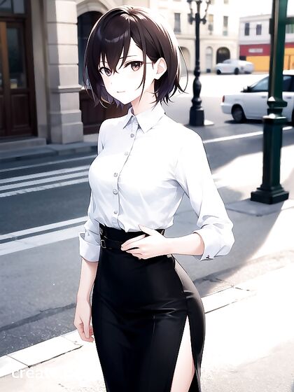 Intense Waist-Up Solo Action in Steamy Hentai AI Image