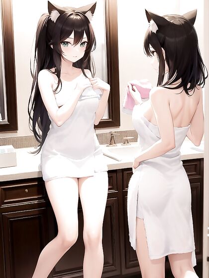 Luxurious Bath Time with High-Res Candid Poses in Sensual Hentai AI Image