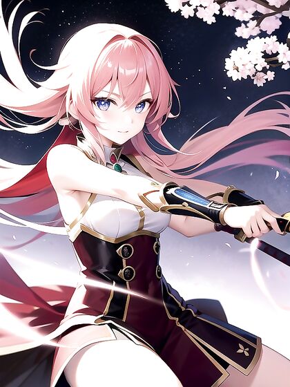 Celestial Warrior Anime Girl 18+ Striking a Dynamic Battle Stance in Seductive Hentai AI Image