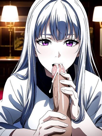 POV Blowjob Action with One Hot Girl 18+ in Sensual Hentai AI Image