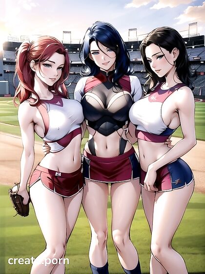 Submissive Harem Girl 18+s Pleasured at the Baseball Stadium in Steaming Hentai AI Image