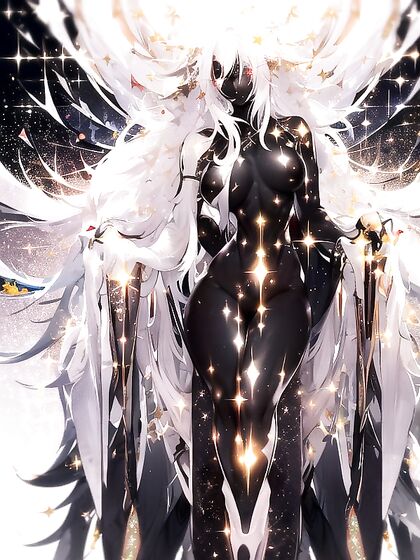 Sparkling Glitter Hair in Sultry White Hairstyles for Hentai Pleasure