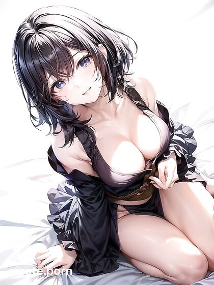 Submissive Beauty with Medium Breasts Pleasured from Above in hentai Hentai AI Image