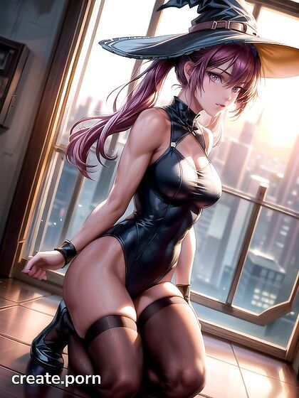 Submissive Witch Shows Off Her Busty Charms in Seductive Hentai AI Image