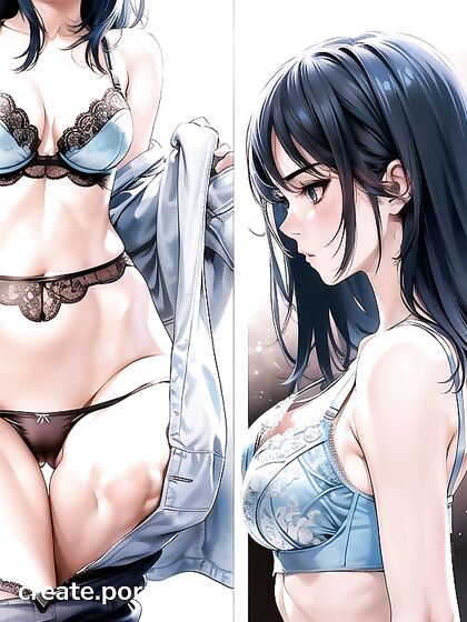 Luscious Pale-Skinned Babe in Lingerie Shows Off Her Massive Ass in Hentai Delight