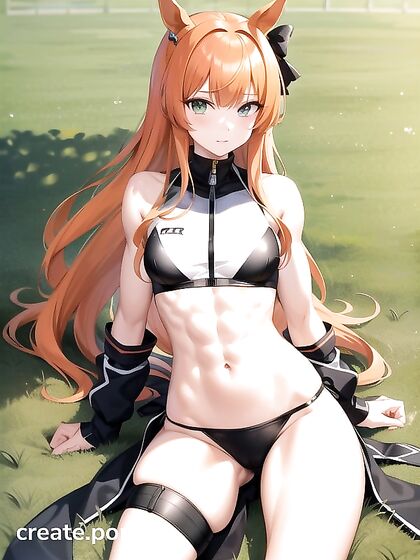 Silence Suzuka from Umamusume Seduced with Green Eyes in Steamy CG Hentai AI Image