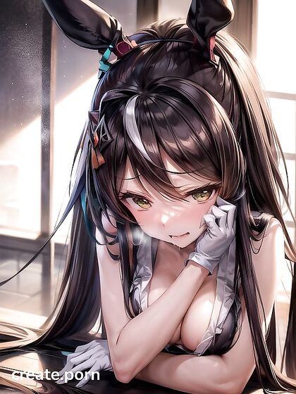 Muscular Stud with Horse Ears and Nylon Gloves for Steamy Hentai AI Image