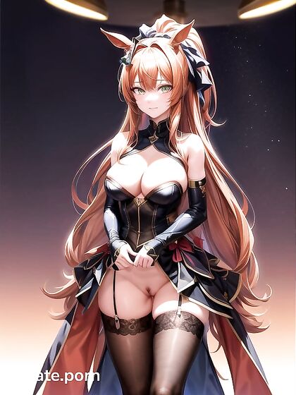 Horse-Tailed Girl 18+ with Animal Ears Seductively Eyes You in Steaming Hentai AI Image