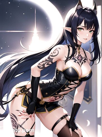 Sweaty Night with Naturally Perky Breasts in Seductive Hentai AI Image