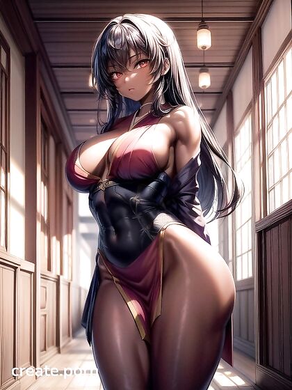 Fit Chick Shows Off Massive Breasts in Busty Hentai AI Image