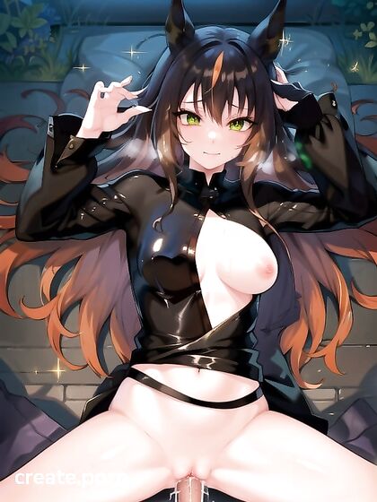 Sensual Artistic Pose with Deep Black Skinned Beauty in Hentai Hentai AI Image