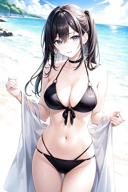 Wet Clothing and Grabbing Boobs in Intense Hentai AI Image