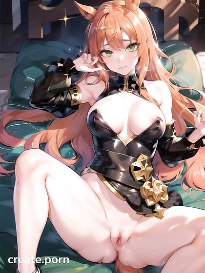 Wet Orange-Haired Beauty With Long Locks in Steamy Hentai AI Image