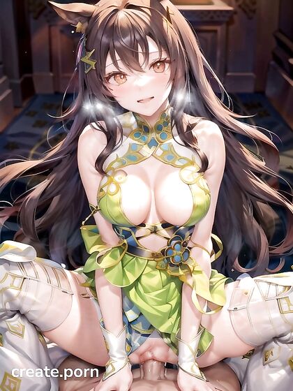 Horse-Eared Beauty with Luscious Pubes and Flowing Locks in Hentai AI Image