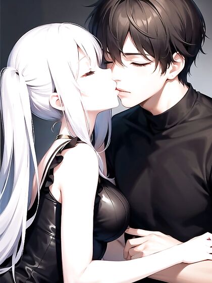 Intense Kissing with Closed Eyes in Passionate Boy 18+ Hentai AI Image