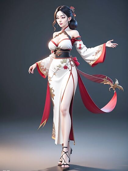 Off Shoulder Seduction - Barefoot Fun in 3D Hentai Hentai AI Image