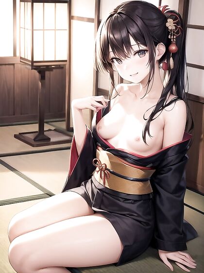 18-Year-Old in Kimono Enjoying Ultra-Detailed hentai Pleasures