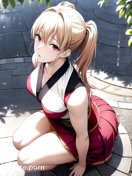 Skinny Girl 18+ Gives a Sexy Blow Job at Noon in Horny Hentai AI Image