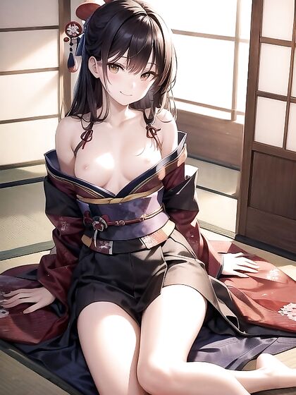 Happy 18-Year-Old Enjoying Intense Pleasure on Tatami Mats in Hentai Bliss
