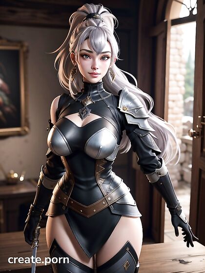 Knight in Full Armor Teases with Frontal Views in Steamy Hentai AI Image