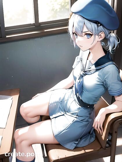 Girl 18+ with Light Blue Hair and Tiny 18+ Tits Gets Pleasured While Sitting Down