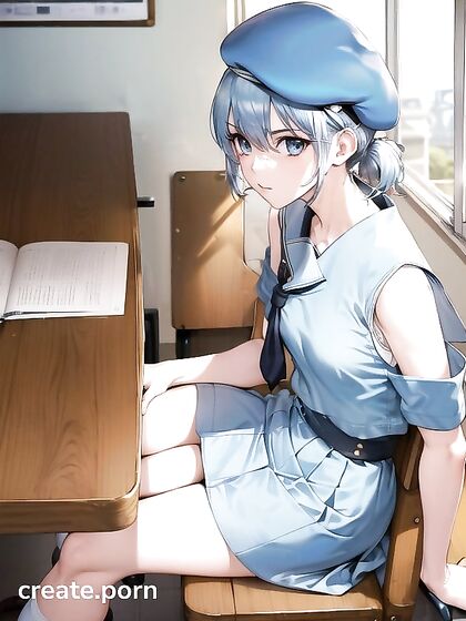 High-Res Beret Wearing Girl 18+ in Safe-for-Work Hentai AI Image