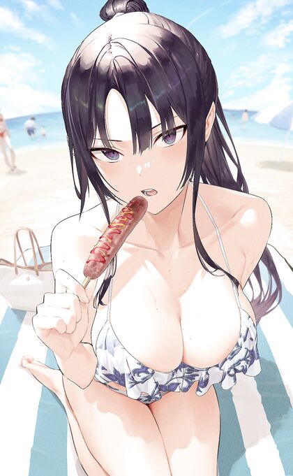 Holy shitlords! This beach bod is X-rated AF - Hentaicollage of voluptuous curves & wet spots