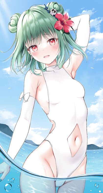 Holy shit!, Rushing to Get into Her Wet Swimming Suit! Hentaicollage of XXX Pics!