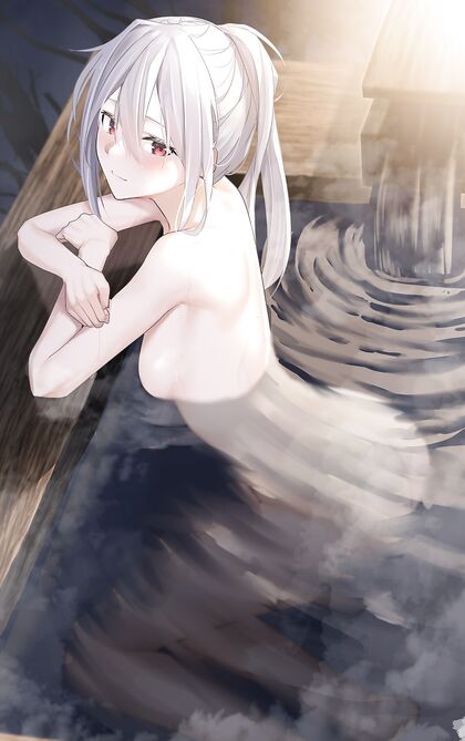 Ditching Clothes in Public - Open Air Bath Porn Pic