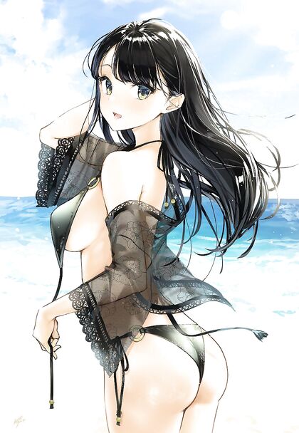 Hella Hot Beach Babe in Skimpy Attires Goes Hentai XXX