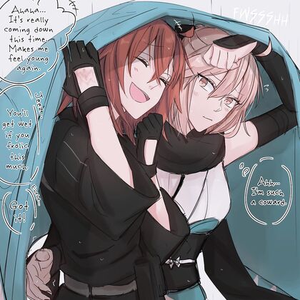 Hentaified Rittsuka & Drenched Okayta on X-rated Rainy day