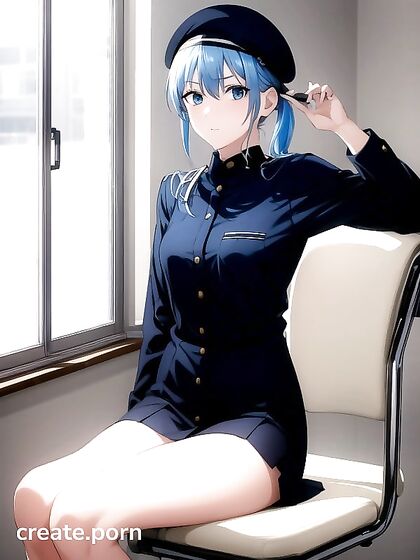 Aquatic Blue-Eyed Beauty With Golden Adornments Ties Up for Seductive Hentai Fun