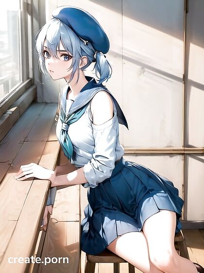Skinny Girl 18+ in Classroom Stares at You for Intense Hentai Pleasure