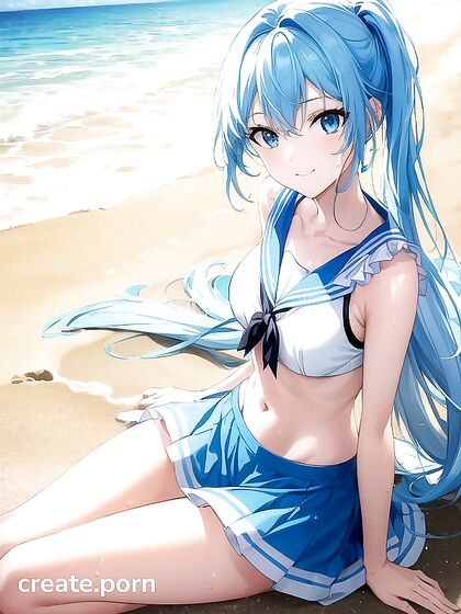 Sweaty Girl 18+ Enjoying Blissful Moments in Happy Hentai AI Image
