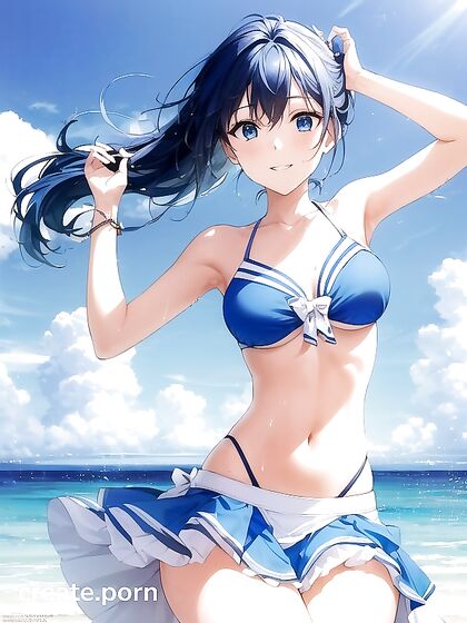Wavy Hair Flirting in the Breeze - Seductive Swim Session Stares Straight at You