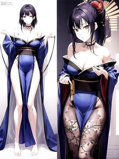 Kunoichi in High Slit Outfit Seduces in Steamy Hentai AI Image