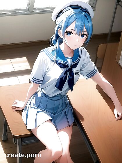 Teen 18+ in School Uniform Exploring Pleasure in Explicit Hentai AI Image