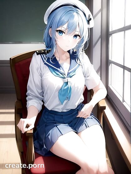 Bored in Sailor Uniform Seduces Classmates in steamy Hentai AI Image