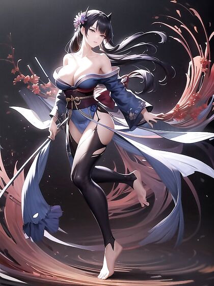 Wide Hips and Stunning Face in Explicit Hentai AI Image