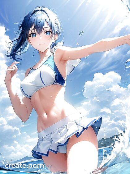 Happy Hentai Fun with Blue-Haired Beauty in Sexy Ponytail Adventures