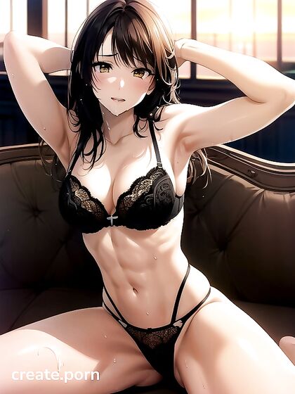 Horny Couple Gets Intimate on the Couch in Detailed Hentai AI Image