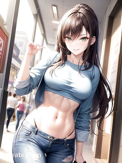Pale-Skinned Beauty in Denim Jacket Exploring Intense Hentai Pleasures