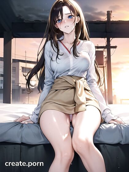 Legs Crossed and Showing Off Her Curvy Assets in Seductive Hentai AI Image