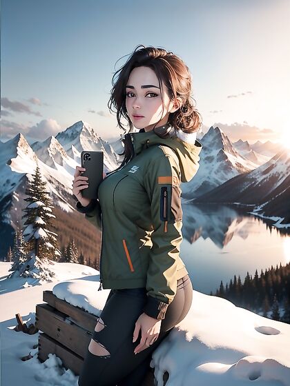 Hiker Takes Sexy Selfie Amidst Stunning Golden Sunrise and Majestic Imagery